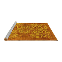 Sideview of Machine Washable Oriental Yellow Industrial Rug, wshurb896yw
