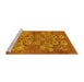 Sideview of Machine Washable Oriental Yellow Industrial Rug, wshurb896yw