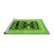 Sideview of Machine Washable Oriental Green Industrial Area Rugs, wshurb897grn