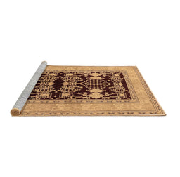 Sideview of Machine Washable Oriental Brown Industrial Rug, wshurb897brn