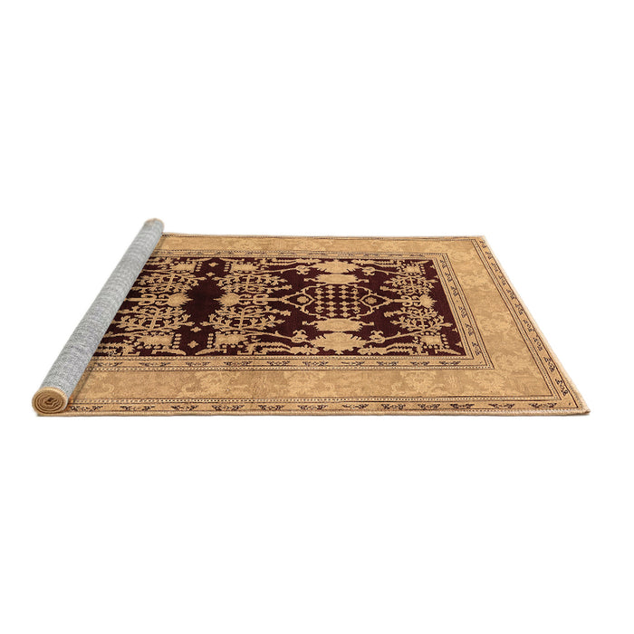 Sideview of Machine Washable Oriental Brown Industrial Rug, wshurb897brn