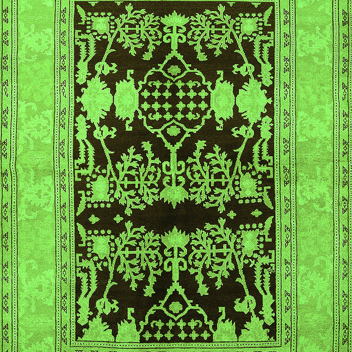 Machine Washable Oriental Green Industrial Area Rugs, wshurb897grn
