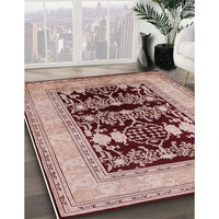 Mid-Century Modern Rose Pink Oriental Rug, urb897