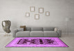 Machine Washable Oriental Purple Industrial Area Rugs in a Living Room, wshurb897pur