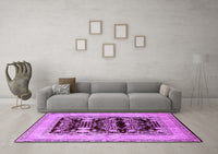 Machine Washable Oriental Purple Industrial Rug, wshurb897pur