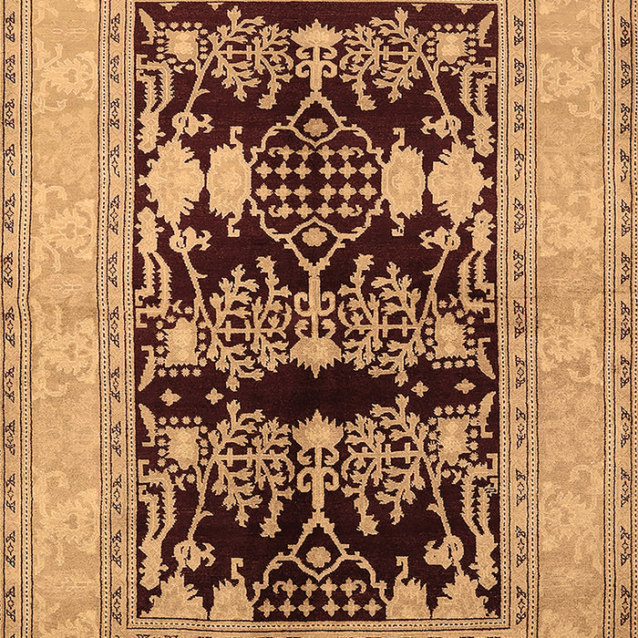 Machine Washable Oriental Brown Industrial Rug, wshurb897brn