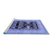 Sideview of Machine Washable Oriental Blue Industrial Rug, wshurb897blu