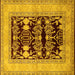 Square Oriental Yellow Industrial Rug, urb897yw