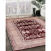 Mid-Century Modern Rose Pink Oriental Rug in Family Room, urb897