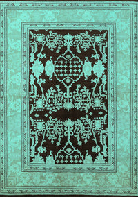 Oriental Turquoise Industrial Rug, urb897turq