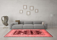 Machine Washable Oriental Red Industrial Rug, wshurb897red