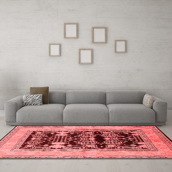 Industrial Red Washable Rugs