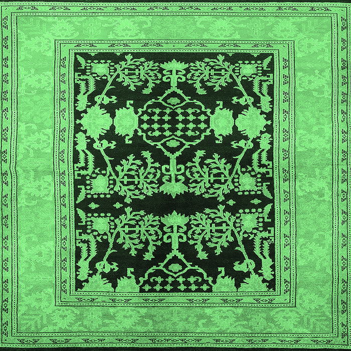 Square Oriental Emerald Green Industrial Rug, urb897emgrn