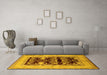 Machine Washable Oriental Yellow Industrial Rug in a Living Room, wshurb897yw