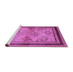 Sideview of Machine Washable Oriental Purple Traditional Area Rugs, wshurb898pur