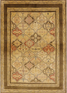 Mid-Century Modern Orange Oriental Rug, urb898