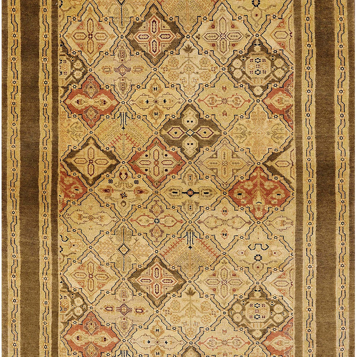 Mid-Century Modern Orange Oriental Rug, urb898