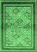 Machine Washable Oriental Emerald Green Traditional Area Rugs, wshurb898emgrn