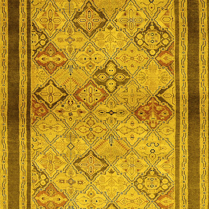 Oriental Yellow Traditional Rug, urb898yw