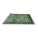 Sideview of Machine Washable Oriental Light Blue Traditional Rug, wshurb898lblu