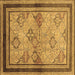 Square Oriental Brown Traditional Rug, urb898brn