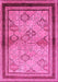 Machine Washable Oriental Pink Traditional Rug, wshurb898pnk