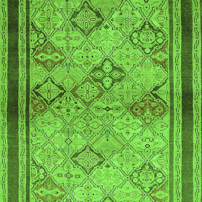Oriental Green Traditional Rug, urb898grn