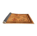 Sideview of Oriental Orange Traditional Rug, urb898org