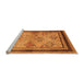 Sideview of Machine Washable Oriental Orange Traditional Area Rugs, wshurb898org