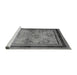 Sideview of Machine Washable Oriental Gray Traditional Rug, wshurb898gry