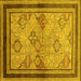 Square Oriental Yellow Traditional Rug, urb898yw