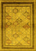 Machine Washable Oriental Yellow Traditional Rug, wshurb898yw