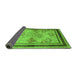 Sideview of Oriental Green Traditional Rug, urb898grn