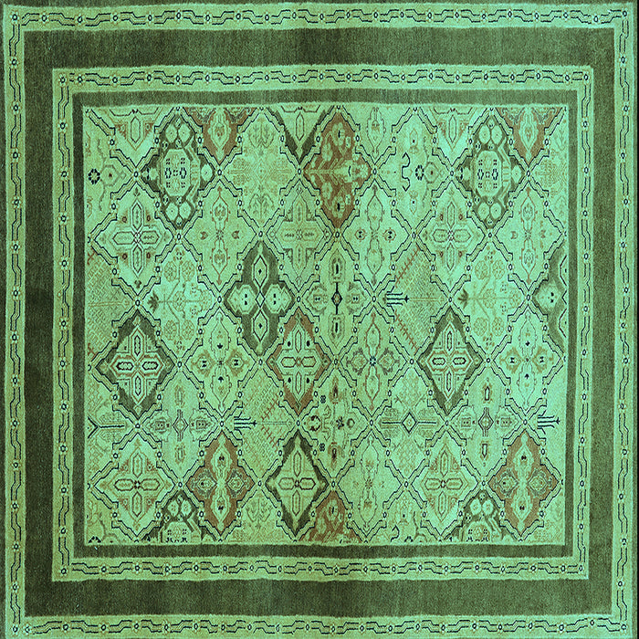 Square Oriental Turquoise Traditional Rug, urb898turq