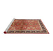 Sideview of Machine Washable Industrial Modern Brown Sand Brown Rug, wshurb899