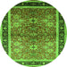 Round Oriental Green Traditional Rug, urb899grn