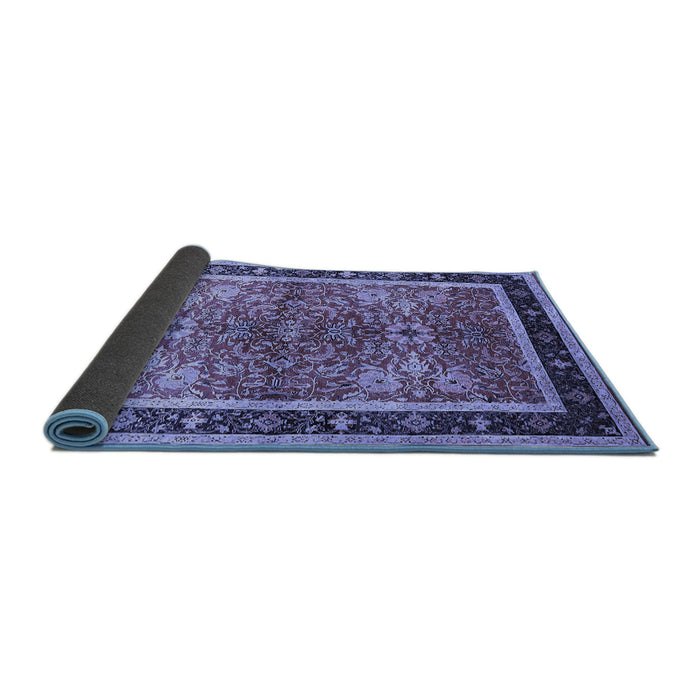 Sideview of Oriental Blue Traditional Rug, urb899blu