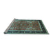 Sideview of Machine Washable Oriental Light Blue Traditional Rug, wshurb899lblu