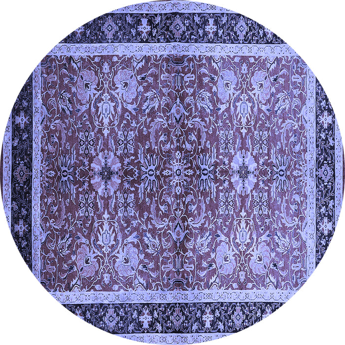 Round Oriental Blue Traditional Rug, urb899blu