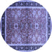 Round Oriental Blue Traditional Rug, urb899blu