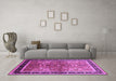 Machine Washable Oriental Purple Traditional Area Rugs in a Living Room, wshurb899pur