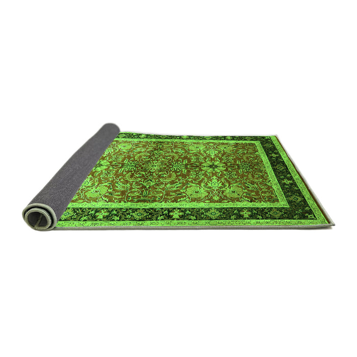 Sideview of Oriental Green Traditional Rug, urb899grn