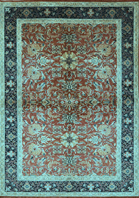 Oriental Light Blue Traditional Rug, urb899lblu