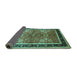 Sideview of Oriental Turquoise Traditional Rug, urb899turq