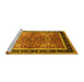 Sideview of Machine Washable Oriental Yellow Traditional Rug, wshurb899yw