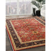 Mid-Century Modern Brown Sand Brown Oriental Rug in Family Room, urb899