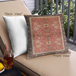 Front View of Mid-Century Modern Urban Square Brown Sand Brown Throw Pillow, 18 inch by 18 inch, pwurb899