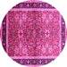 Round Oriental Pink Traditional Rug, urb899pnk