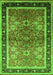 Machine Washable Oriental Green Traditional Area Rugs, wshurb899grn