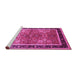 Sideview of Machine Washable Oriental Pink Traditional Rug, wshurb899pnk